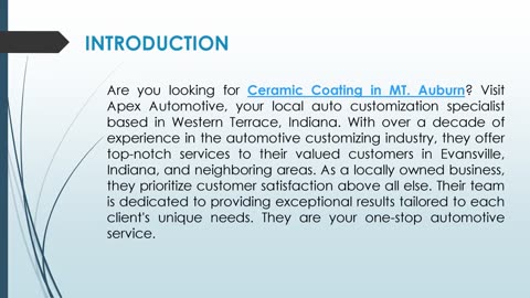 Are you looking for Ceramic Coating in MT. Auburn?