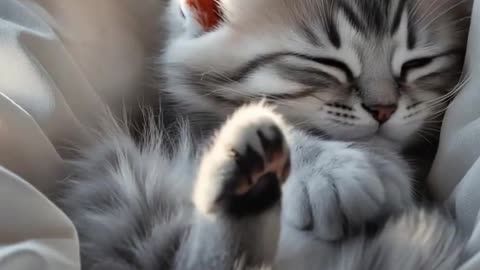 The little kitten stirs gently
