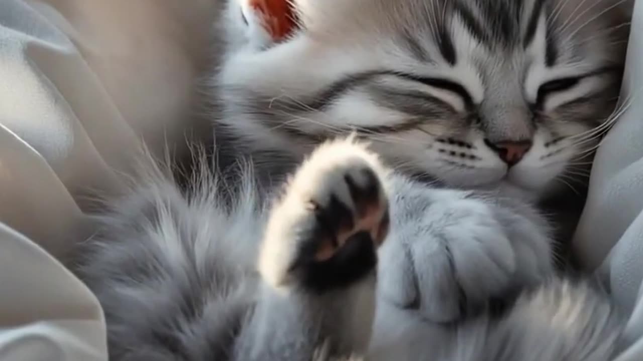 The little kitten stirs gently