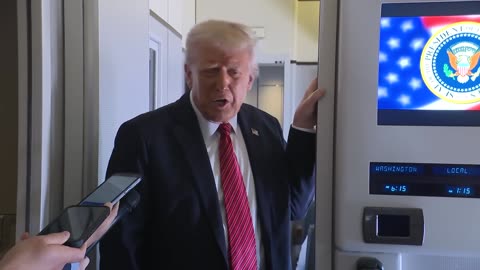 President Trump Gaggles with the Press on Air Force One, May 14, 2025