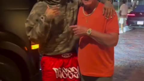 RIC FLAIR The Nature Boy WOOOOO! greets CHRIS BROWN @ricflairnatureboy @chrisbrownofficial!