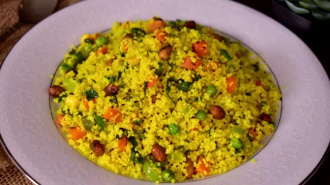 VEGETABLE COUSCOUS one pot meal recipe! Couscous upma recipe in Indian style!