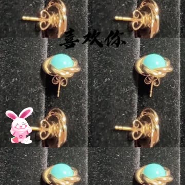 250618-4 Sleeping Beauty Turquoise 18K Gold Earrings: Deep-Sea Stars Hanging by the Ears