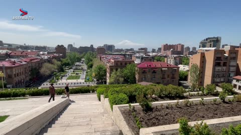 Assyrians visiting the Tsitsernakaberd Genocide Memorial in Armenia