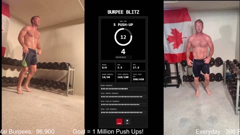 Everyday 300 push ups and 150 Burpees!