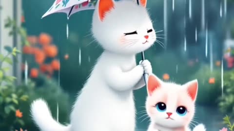 Baby Kitten's First Rainy Day Adventure