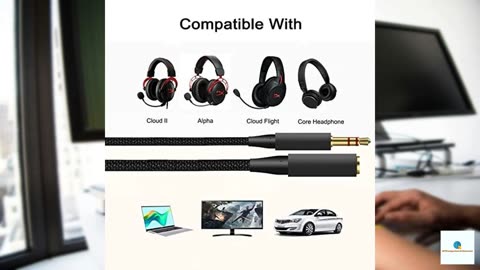 Arzweyk Headphone Splitter 2 in 1 Y Splitter Replacement Audio Extension Cable Compatible