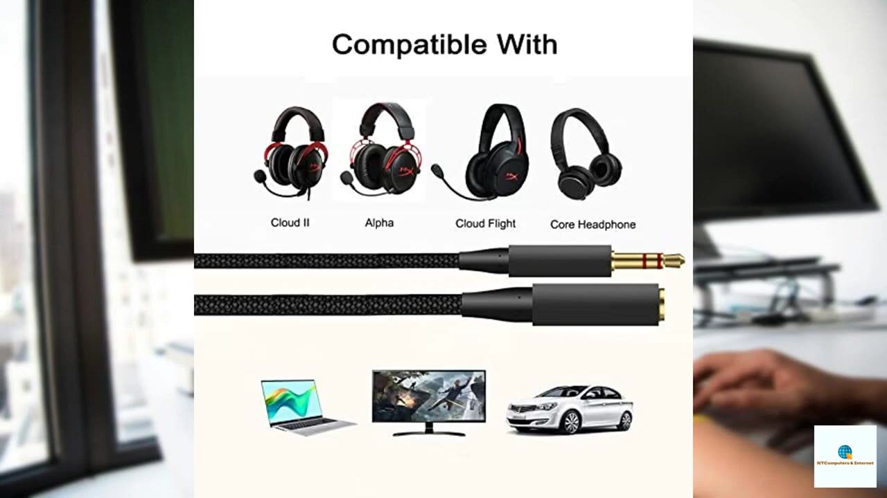 Arzweyk Headphone Splitter 2 in 1 Y Splitter Replacement Audio Extension Cable Compatible