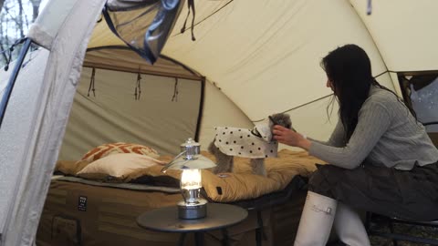 CAMPING IN HEAVY RAIN WITH A NEW TENT