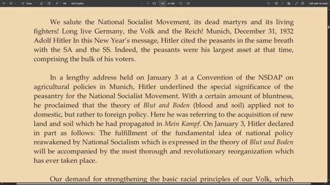 Adolf Hitler Speech 1/1/1933 | New Years Praclamation 2 of 2 ENG
