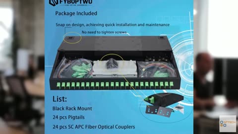 fyboptwu - 1 Pack 24 Singlemode 24 Port SC-APC Rack Mount Enclosure Box & Splice