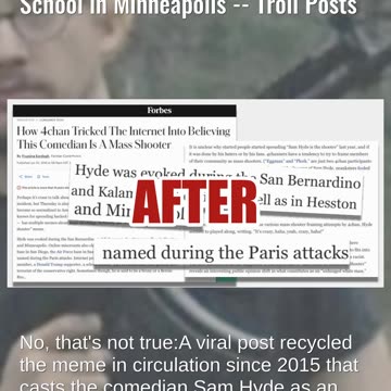 Fact Check: Sam Hyde NOT The Shooter At Annunciation Catholic School in Minneapolis -- Troll Posts