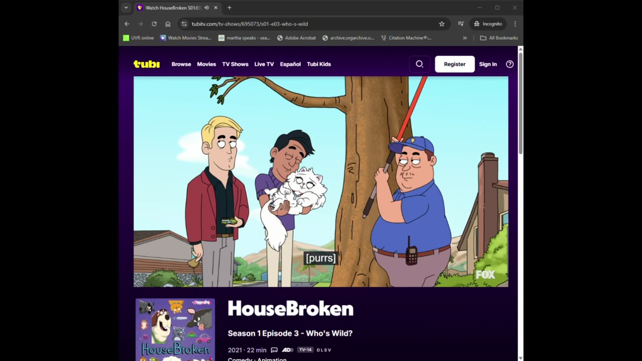 Housebroken - Who's Wild? Tubi Audio Description