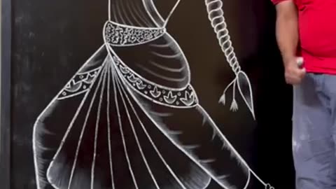 Learn to draw a girl dancing with the number of 3