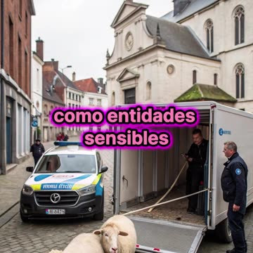 Una pareja lleva a su matrimonio dos ovejas.