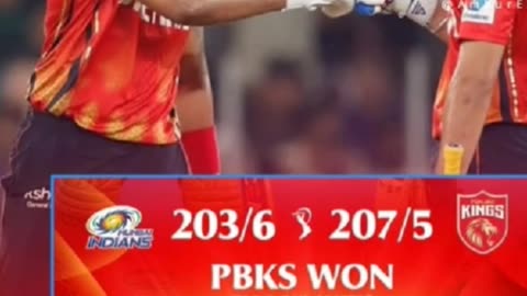 Pbks beat Mi in the Qualifier 2match of Ipl25 by 5 wickets in AhmedabadQualified for final with RCB