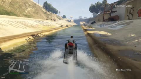 GTAV: Time Event: Running up & back in flood control near Vespucci Beach (Director Mode)-Date 8/10/2018