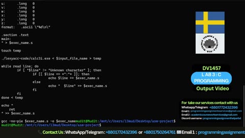 Student Work (Lab) | DV1457 Lab 3 : C Programming Compiler & Shell Driver Demo | BTH