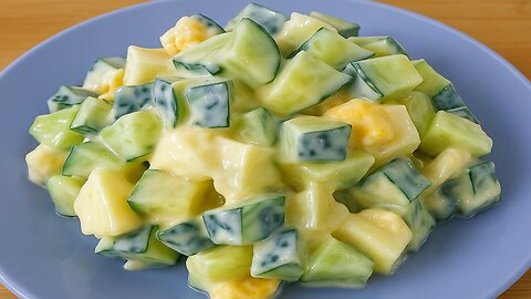 5 Minutes Quick Cucumber Egg Salad