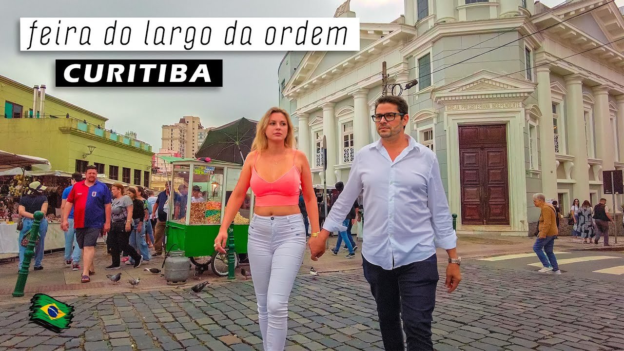 Walking in Curitiba — LARGO DA ORDEM FAIR — Paraná, Brazil 【 4K UHD 】