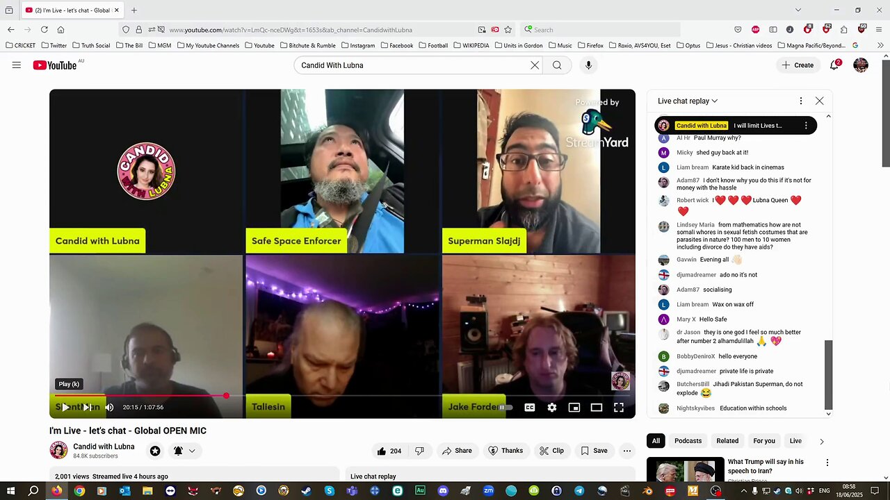 I was on Lubna's live stream