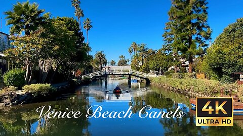 Walking virtual tour of Venice Beach Canels in Venice Beach, California in 4K.
