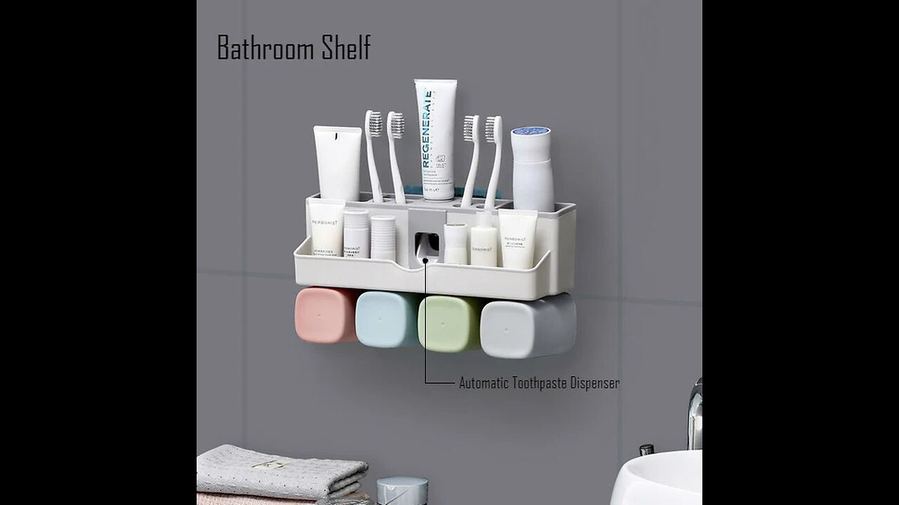 Your Morning Starts Here _ Washroom Organizer With Automatic Toothpaste Dispenser