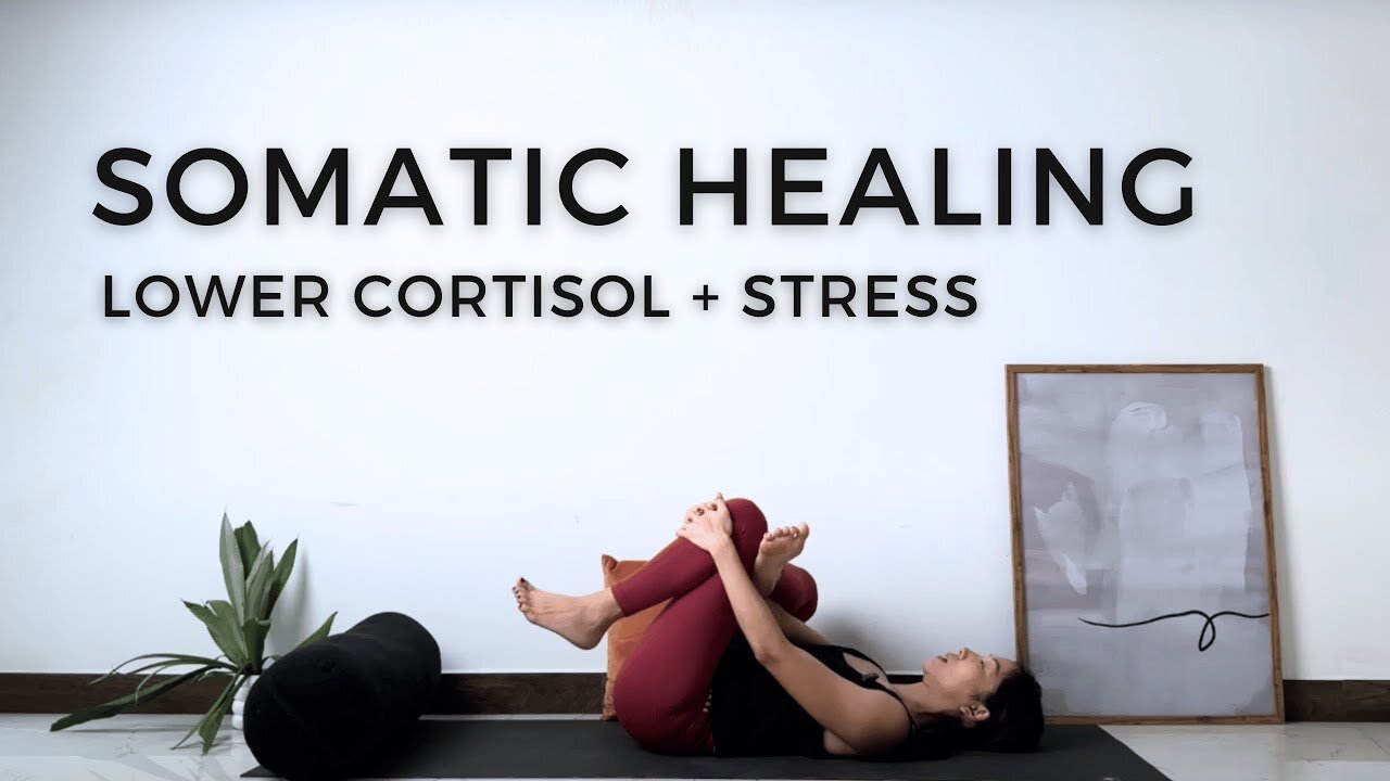 15 Min Somatic Yin Yoga To Lower Cortisol & Stress | Trauma Informed Hip Opening