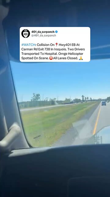 Crash On Highway 401 In Iroqouis