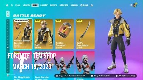 Fortnite Item Shop|March 15, 2025(*New* Golden Gamer Bundle & Mr. Brightside Emote)