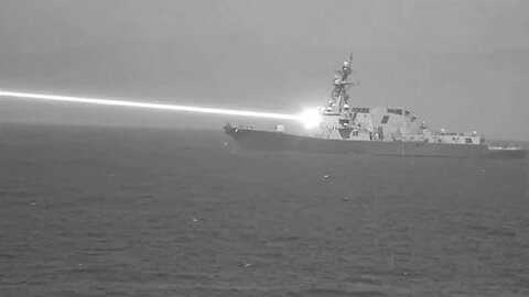 "HELIOS Laser Weapon Display on USS Preble"