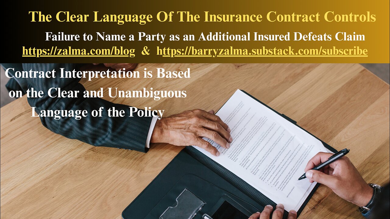 The Clear Language Of The Insurance Contract Controls