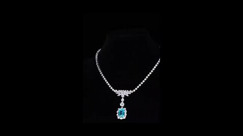 精美珠宝新款奢华实验室培育帕拉伊巴金项链，Fine Jewelry New Style Luxury Lab Grown Paraiba Necklace #highjewelry #首饰 #项链