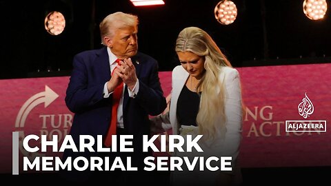 Trump joins thousands at memorial for right-wing US activist Charlie Kirk