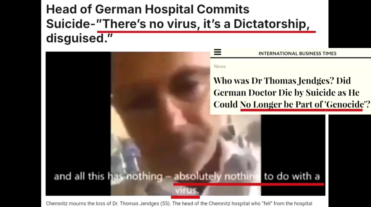 DR. JENDGES HEAD OF HOSPITAL, SUICIDED -”THERE’S NO VIRUS, IT’S A DICTATORSHIP.." 🔥