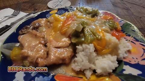 Ranch Smothered Pork Chops Over Rice