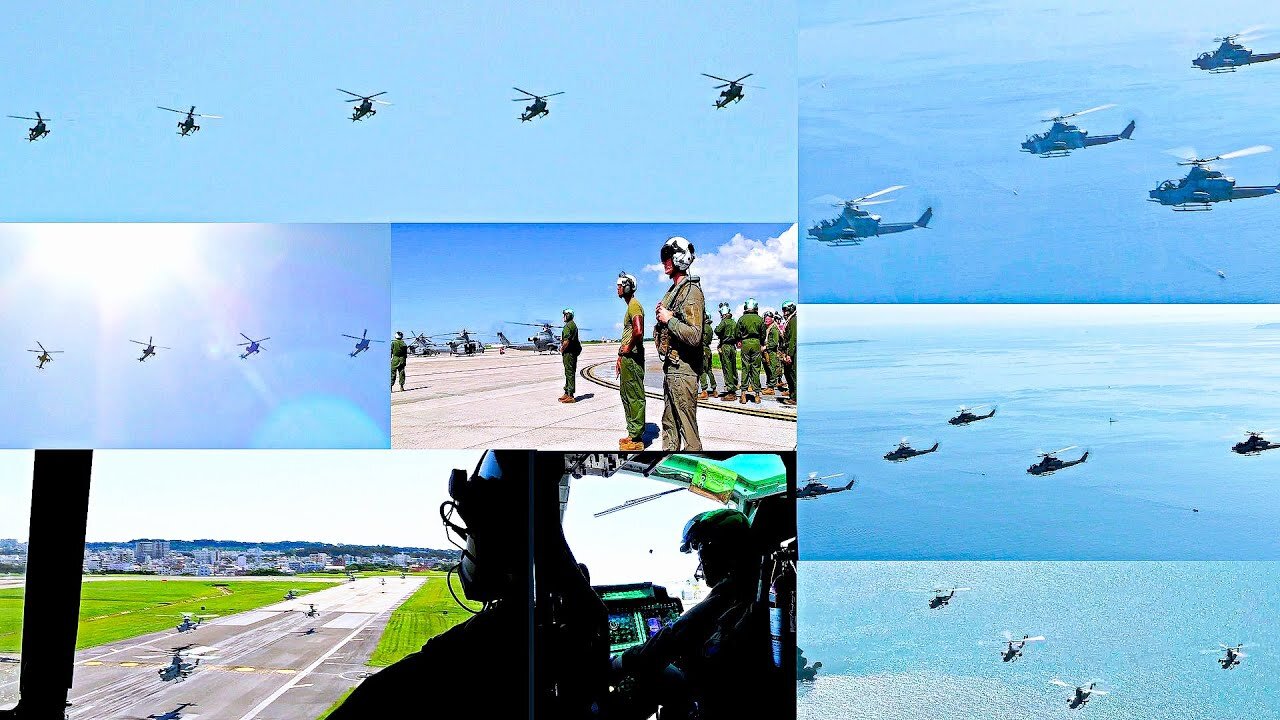Marine Corps Attack Helicopters Form Up in Epic Formation Flight!
