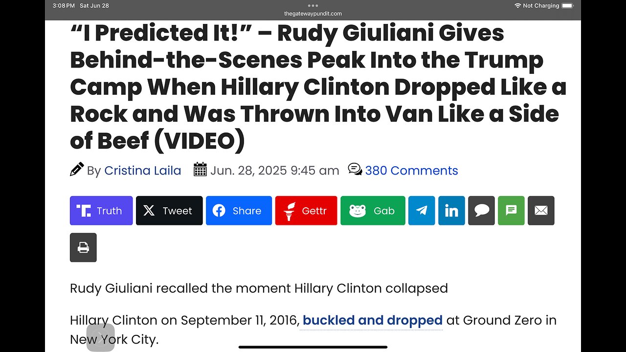 Hillary Clinton Dropped Like a Rock and Was Thrown Into Van Like a Side of Beef