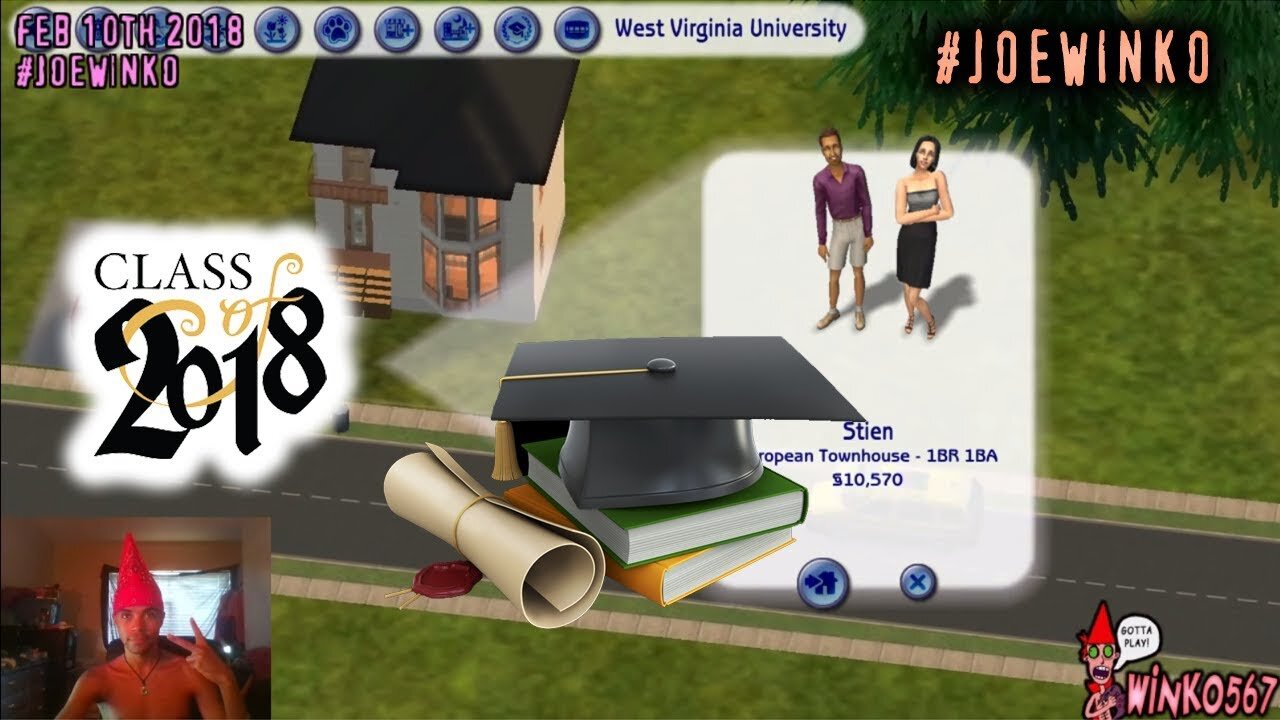 Leah's Graduation Day - Sims 2 Live Stream (Feb 10th 2018) - Joe Winko
