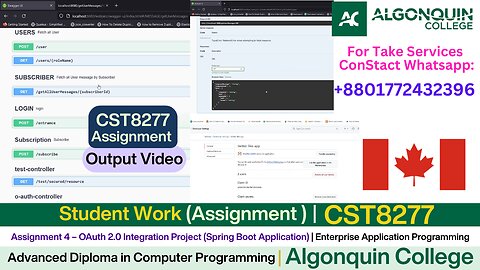 Client Work (Assignment) |CST8277 OAuth 2.0 Integration with Spring Boot| Algonquin College