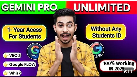Get gemini pro One year FREE unlocked veo 3
