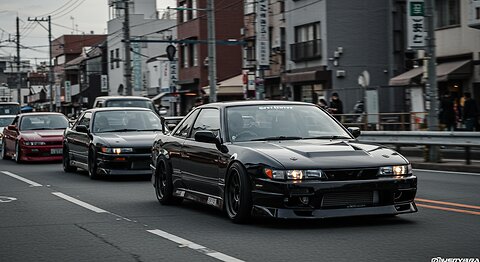 Nissan Silvia s13 Sports Cars Driving on the road