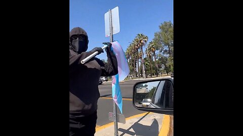 Trans man arrested for attacking a man with Pride flag, cries while spectators mock