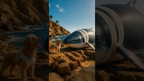 AI Dog Saves a Whale on the Beach 🐶🐋