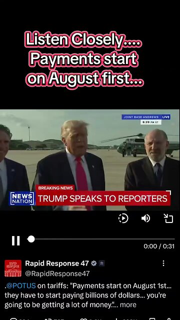 Trump says payments start August 1