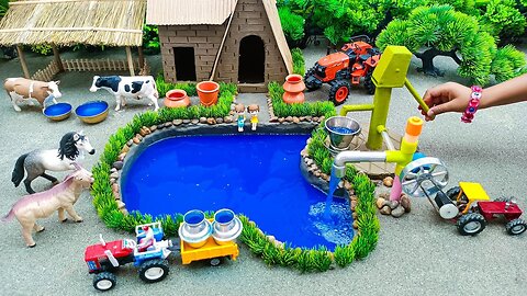 Mini tractor making mini motor water pump science project