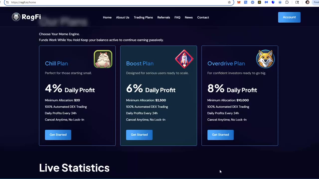 RagFi - Meme Trading Platform - Earn 4% Daily in this Crypto Cranking Machine