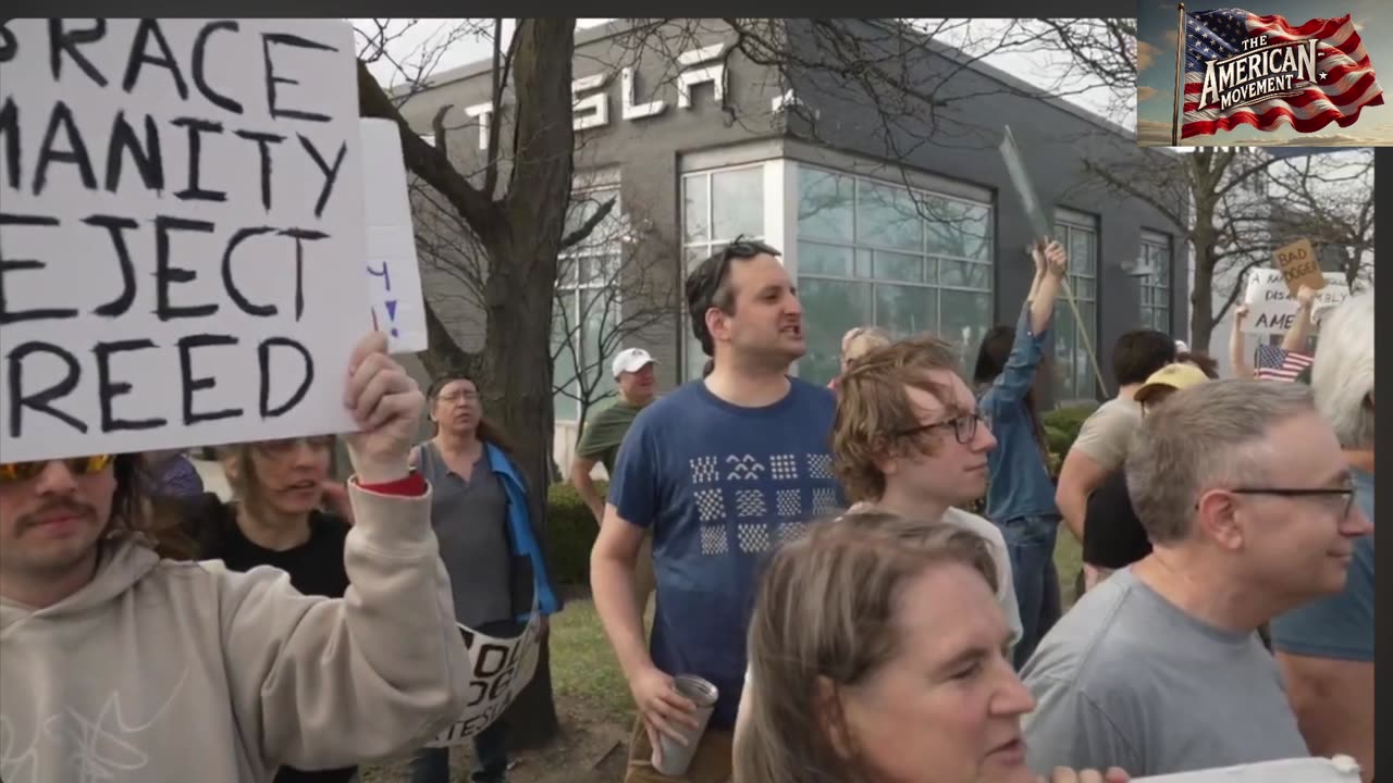 Liberal Lunatics attack a man in a Tesla truck and who is the fascists