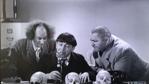 The 3 Stooges in “Dizzy Doctors”.