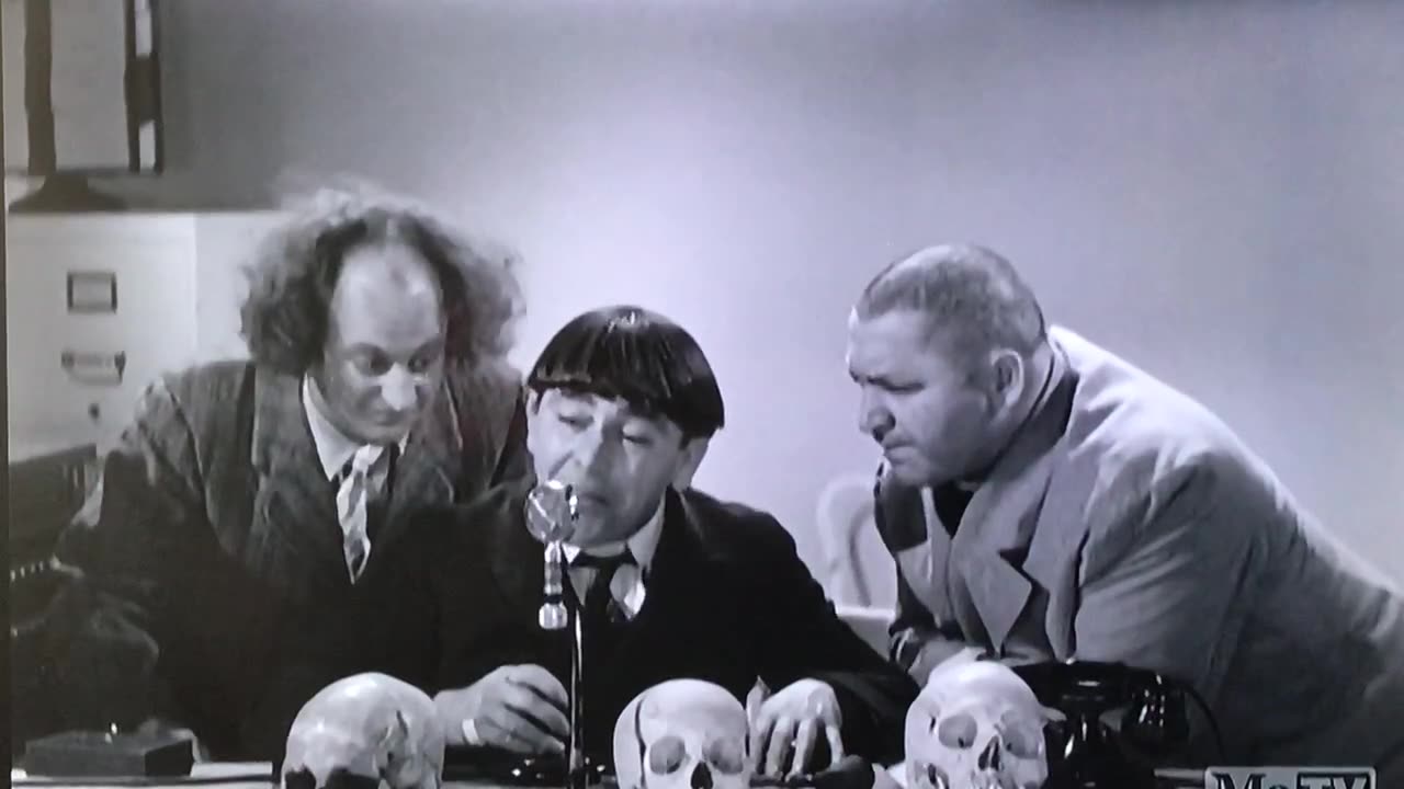 The 3 Stooges in “Dizzy Doctors”.
